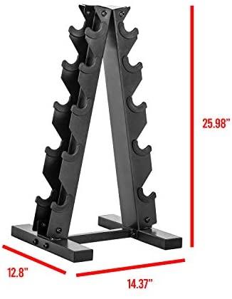 150-lb Hex Dumbbell Weight Set with Vertical Rack-Gains Everyday