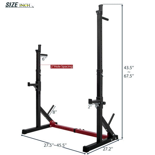 Adjustable Barbell Rack Multi-Function Dipping Station Squat Stand-Gains Everyday