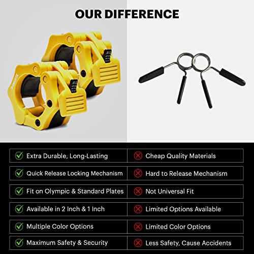 DMoose Olympic Quick Release Barbell Collar (Non Slip Locking) Weight Clips-Gains Everyday