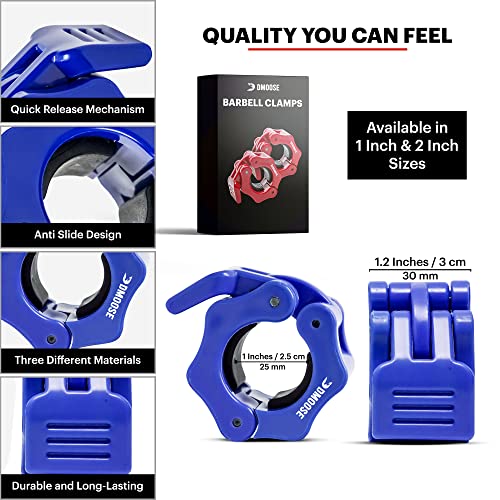DMoose Olympic Quick Release Barbell Collar (Non Slip Locking) Weight Clips-Gains Everyday
