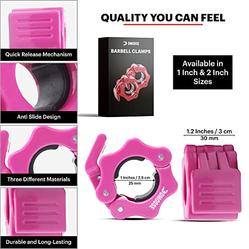 DMoose Olympic Quick Release Barbell Collar (Non Slip Locking) Weight Clips-Gains Everyday