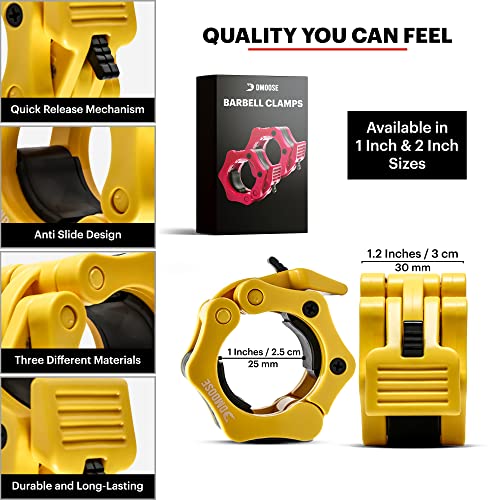 DMoose Olympic Quick Release Barbell Collar (Non Slip Locking) Weight Clips-Gains Everyday