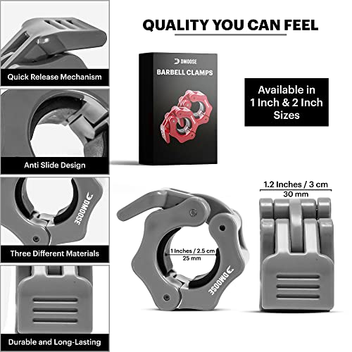 DMoose Olympic Quick Release Barbell Collar (Non Slip Locking) Weight Clips-Gains Everyday