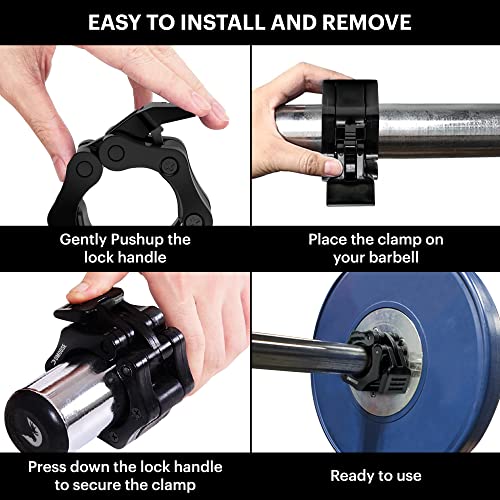 DMoose Olympic Quick Release Barbell Collar (Non Slip Locking) Weight Clips-Gains Everyday