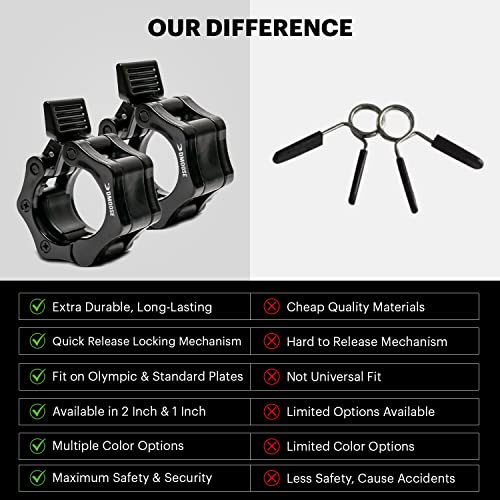 DMoose Olympic Quick Release Barbell Collar (Non Slip Locking) Weight Clips-Gains Everyday
