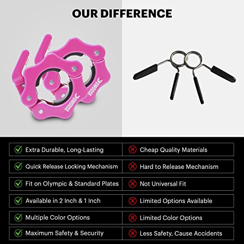 DMoose Olympic Quick Release Barbell Collar (Non Slip Locking) Weight Clips-Gains Everyday