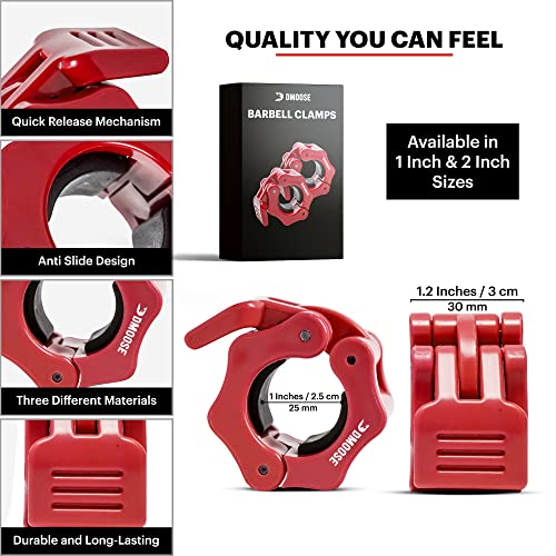 DMoose Olympic Quick Release Barbell Collar (Non Slip Locking) Weight Clips-Gains Everyday