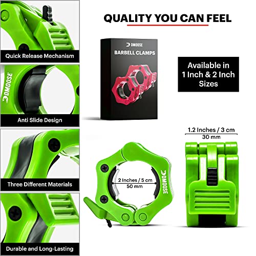 DMoose Olympic Quick Release Barbell Collar (Non Slip Locking) Weight Clips-Gains Everyday