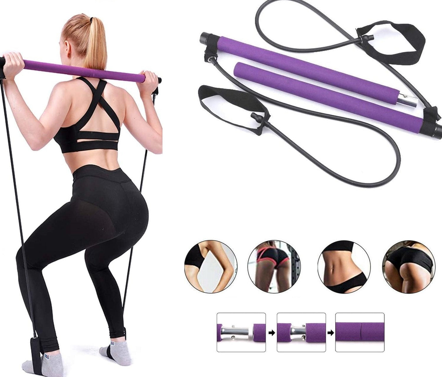 Exercise Resistance Band Yoga Stick Pilates Stick Portable Fitness SP-Gains Everyday
