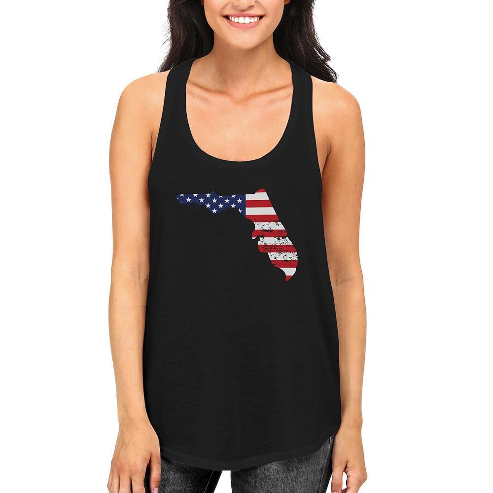 FL State USA Flag Women's Tank Top Florida American Flag Tanks-Gains Everyday