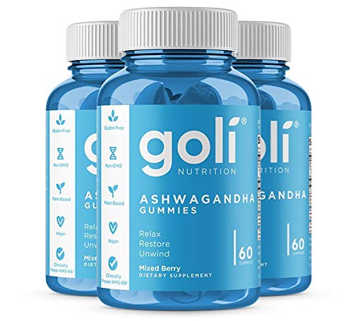 Goli® Ashwagandha & Vitamin D Gummy (Mixed Berry, KSM-66, Vegan, Plant Based, Non-GMO, Gluten-Free & Gelatin Free)-Gains Everyday