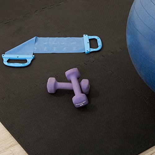 Gym Floor Tiles, Interlocking EVA Foam Padding 6 Pack, 24" X 24" X 0.5"-Gains Everyday