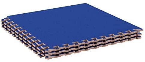 Gym Floor Tiles, Interlocking EVA Foam Padding 6 Pack, 24" X 24" X 0.5"-Gains Everyday