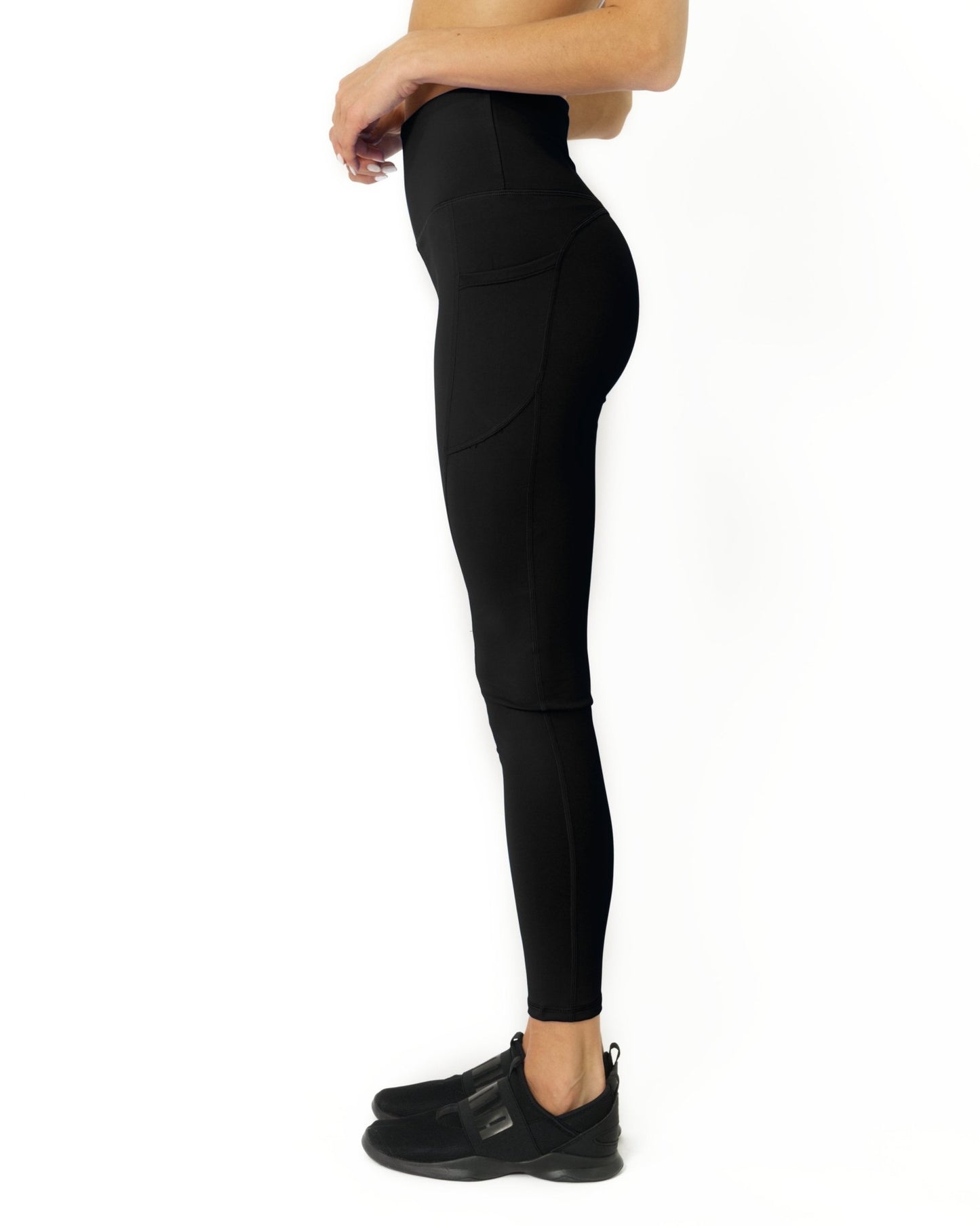 High Waisted Yoga Leggings - Black-Gains Everyday