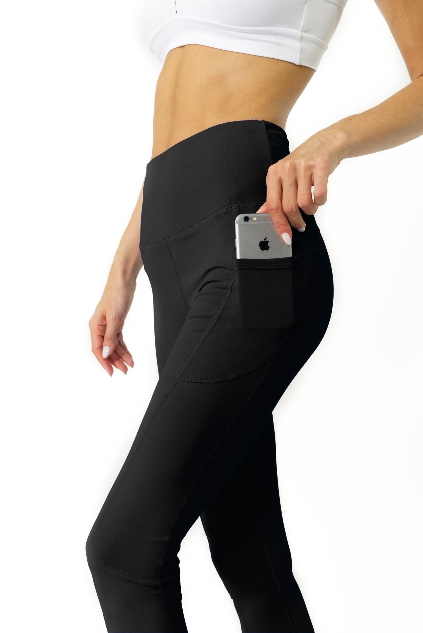High Waisted Yoga Leggings - Black-Gains Everyday