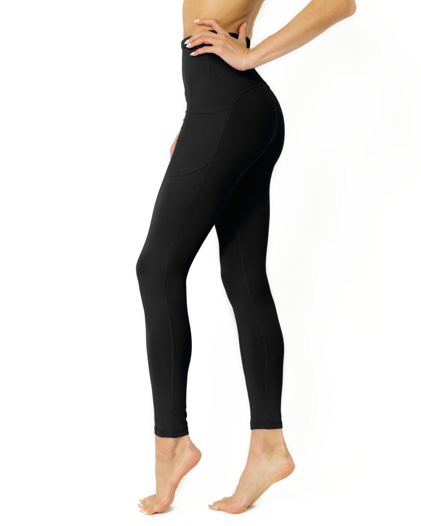 High Waisted Yoga Leggings - Black-Gains Everyday