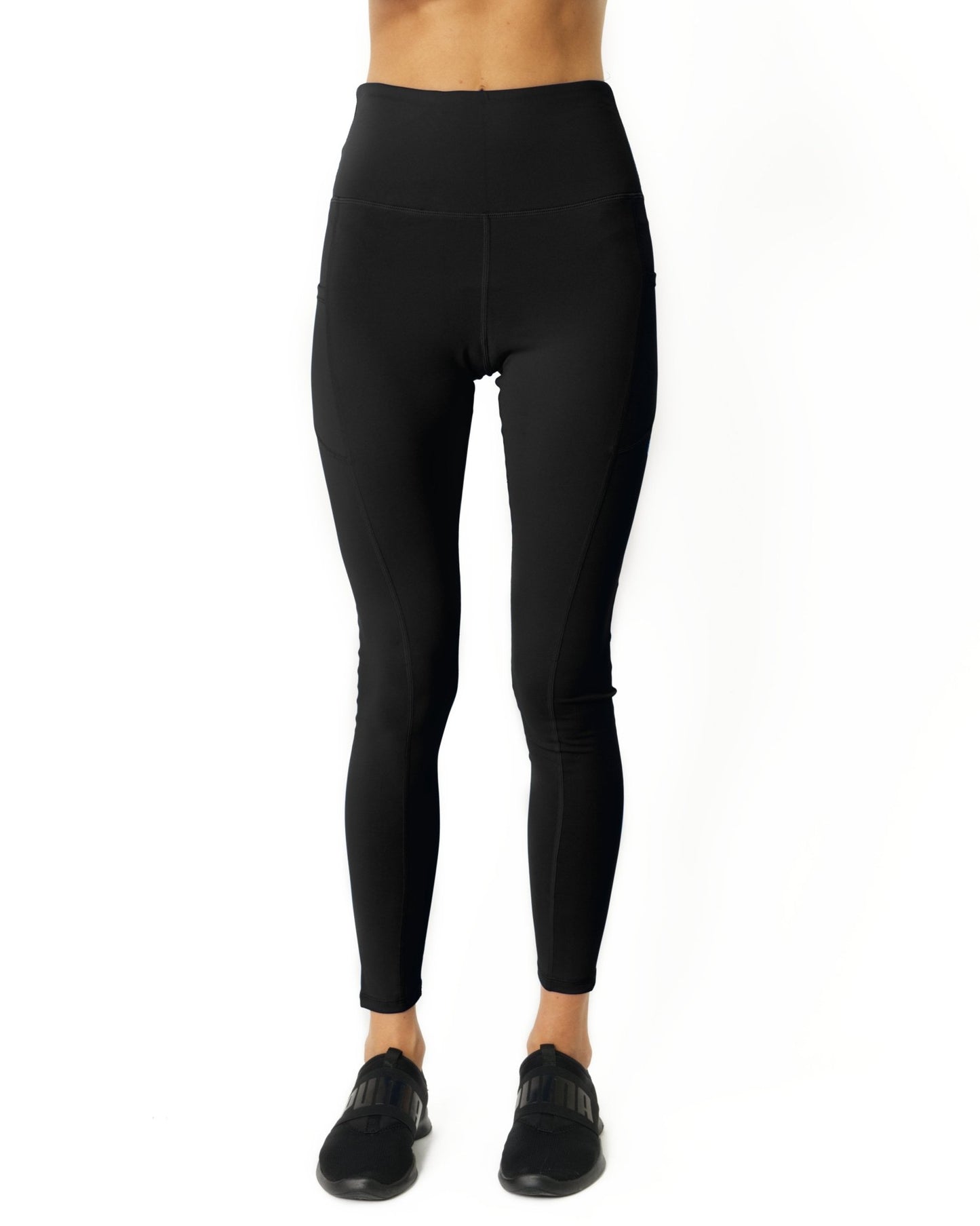 High Waisted Yoga Leggings - Black-Gains Everyday