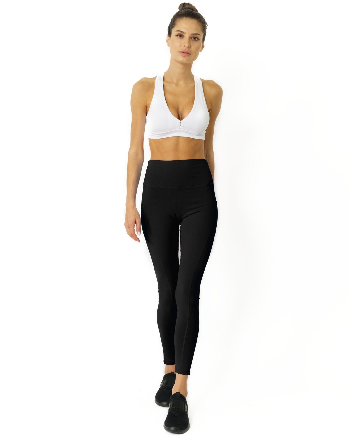 High Waisted Yoga Leggings - Black-Gains Everyday