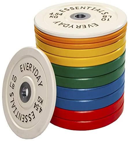 Olympic Bumper Plate Weight Plate with Steel Hub, 370 lbs Set-Gains Everyday