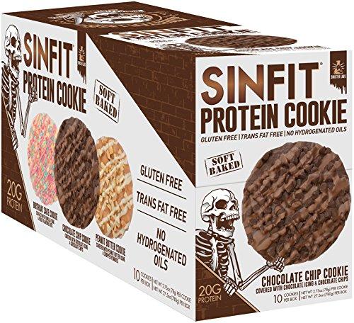 SINFIT Protein Cookie by Sinister Labs - 20g protein Gluten-free - 2.75 oz (Chocolate Chip, 10-Pack)-Gains Everyday