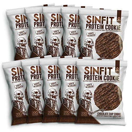 SINFIT Protein Cookie by Sinister Labs - 20g protein Gluten-free - 2.75 oz (Chocolate Chip, 10-Pack)-Gains Everyday