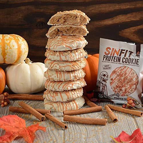 SINFIT Pumpkin Spice Protein Cookies by Sinister Labs -Soft baked with 20g of protein and only 7g of sugar - gluten free - 2.75 oz cookies (10-count)-Gains Everyday