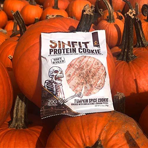 SINFIT Pumpkin Spice Protein Cookies by Sinister Labs -Soft baked with 20g of protein and only 7g of sugar - gluten free - 2.75 oz cookies (10-count)-Gains Everyday
