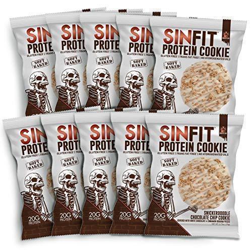 SINFIT Snickerdoodle Chocolate Chip Protein Cookies - 20g of protein - gluten free - 2.75 oz cookies (10 soft baked cookies)-Gains Everyday
