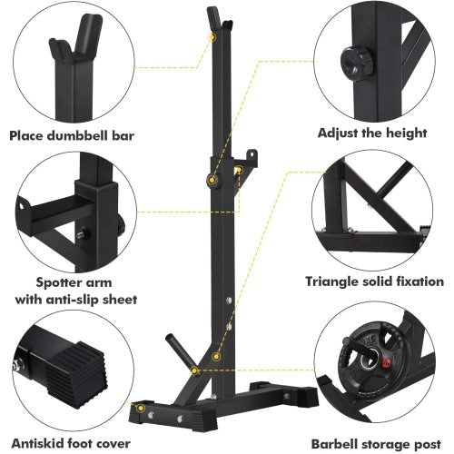 Squat Rack Stand Barbell Free Press Bench Home Gym Dumbbell Racks-Gains Everyday