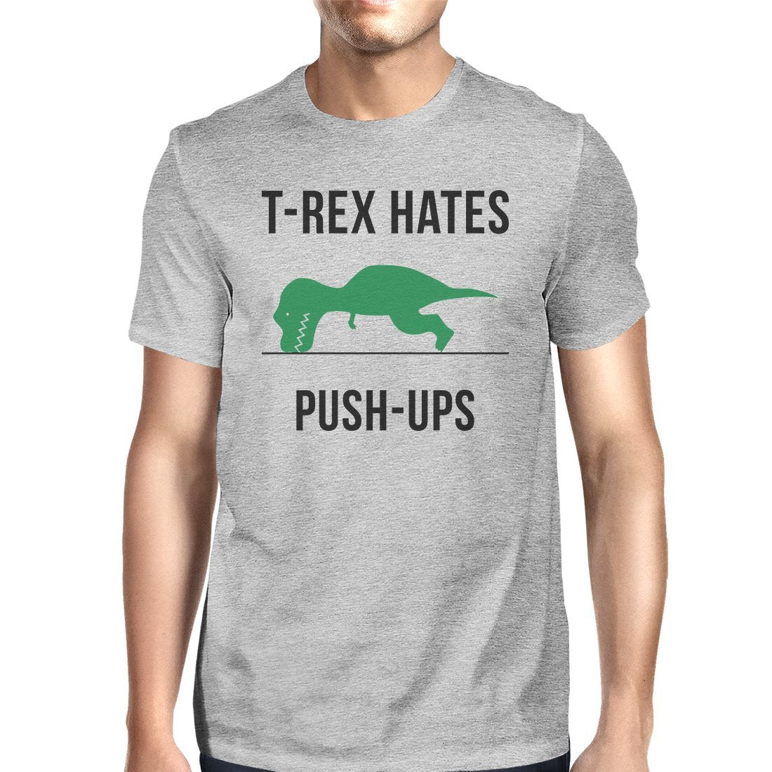 T-Rex Push Ups Mens Funny Workout Shirts Lightweight Cotton T-Shirt-Gains Everyday
