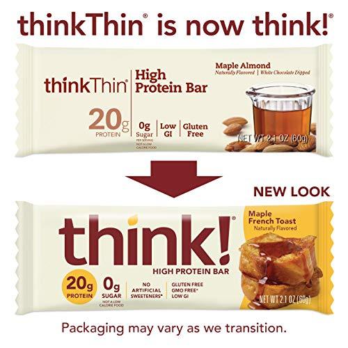 think! High Protein Bars, 18g Protein, 2g Sugar, No Artificial Sweeteners, GMO Free, 2.1 Oz Bar-Gains Everyday