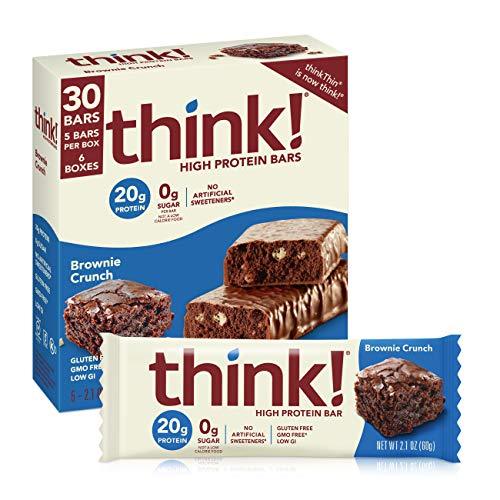 think! High Protein Bars, 18g Protein, 2g Sugar, No Artificial Sweeteners, GMO Free, 2.1 Oz Bar-Gains Everyday