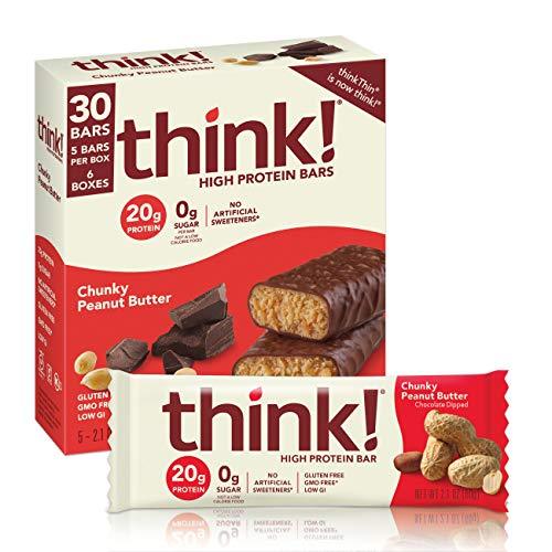 think! High Protein Bars, 18g Protein, 2g Sugar, No Artificial Sweeteners, GMO Free, 2.1 Oz Bar-Gains Everyday