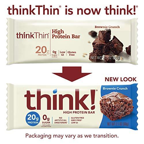 think! High Protein Bars, 18g Protein, 2g Sugar, No Artificial Sweeteners, GMO Free, 2.1 Oz Bar-Gains Everyday
