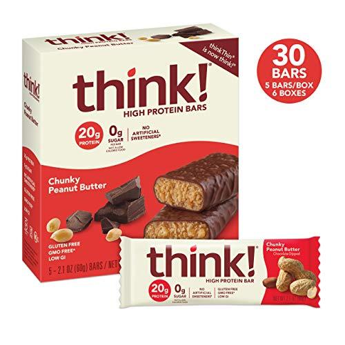 think! High Protein Bars, 18g Protein, 2g Sugar, No Artificial Sweeteners, GMO Free, 2.1 Oz Bar-Gains Everyday