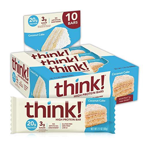 think! High Protein Bars, 18g Protein, 2g Sugar, No Artificial Sweeteners, GMO Free, 2.1 Oz Bar-Gains Everyday