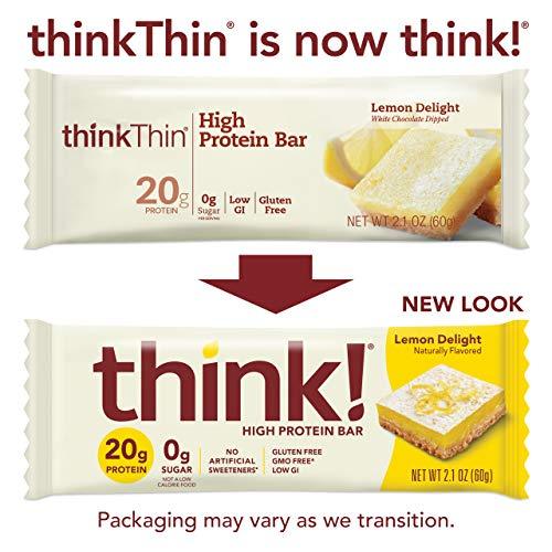 think! High Protein Bars, 18g Protein, 2g Sugar, No Artificial Sweeteners, GMO Free, 2.1 Oz Bar-Gains Everyday