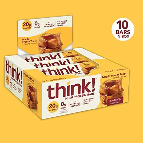 think! High Protein Bars, 18g Protein, 2g Sugar, No Artificial Sweeteners, GMO Free, 2.1 Oz Bar-Gains Everyday