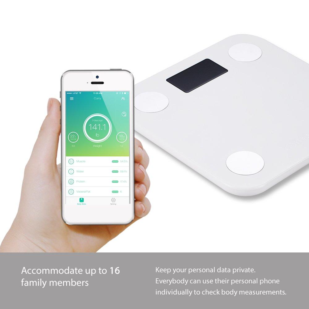 YUNMAI Smart Scale, Body Fat Scale with Free APP Body Composition BMI Monitor Analyzer with Large Display-Gains Everyday