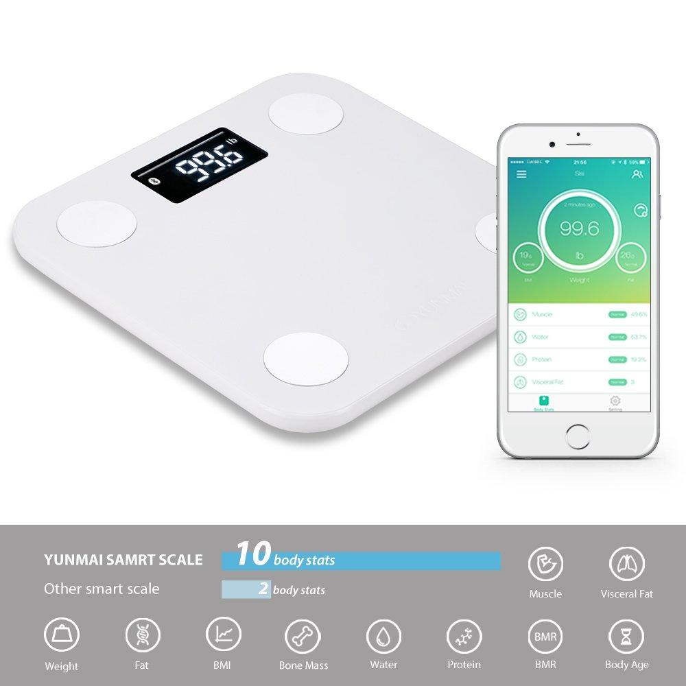 YUNMAI Smart Scale, Body Fat Scale with Free APP Body Composition BMI Monitor Analyzer with Large Display-Gains Everyday