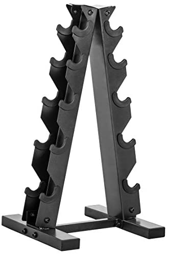 150-lb Hex Dumbbell Weight Set with Vertical Rack-Gains Everyday