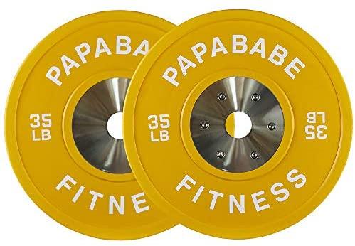 35lb Competition Rubber Olympic Bumper Plates, 2 inch-Gains Everyday