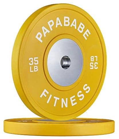 35lb Competition Rubber Olympic Bumper Plates, 2 inch-Gains Everyday