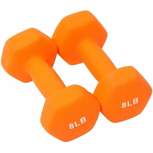 BalanceFrom Colored Neoprene Coated Dumbbell Set with Stand-Gains Everyday