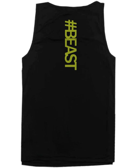 #Beast Neon Back Print Men’s Work Out Tank Top Gym Sleeveless Beast Tanks-Gains Everyday