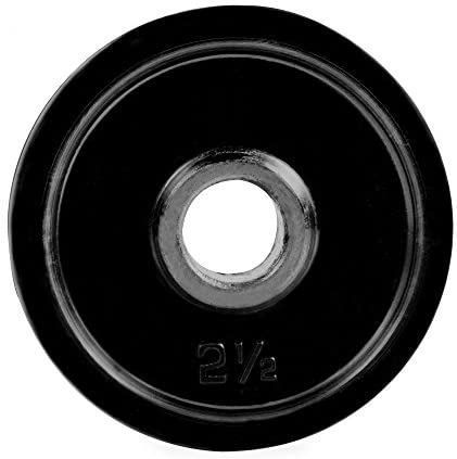 Black Rubber Coated Standard 1-Inch Weights (Single Plate)-Gains Everyday