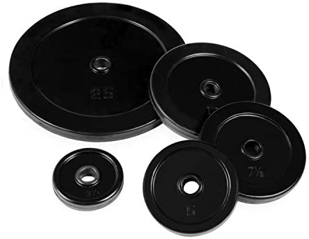 Black Rubber Coated Standard 1-Inch Weights (Single Plate)-Gains Everyday