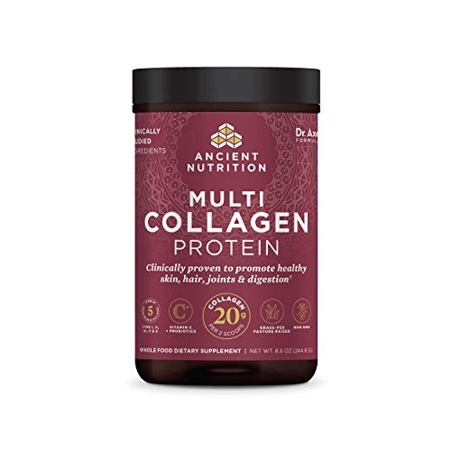 Collagen Powder Protein with Vitamin C and Probiotics by Ancient Nutrition, Multi Collagen Protein, Unflavored-Gains Everyday