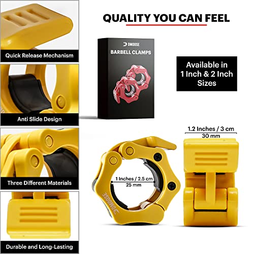 DMoose Olympic Quick Release Barbell Collar (Non Slip Locking) Weight Clips-Gains Everyday