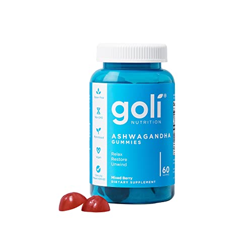 Goli® Ashwagandha & Vitamin D Gummy (Mixed Berry, KSM-66, Vegan, Plant Based, Non-GMO, Gluten-Free & Gelatin Free)-Gains Everyday